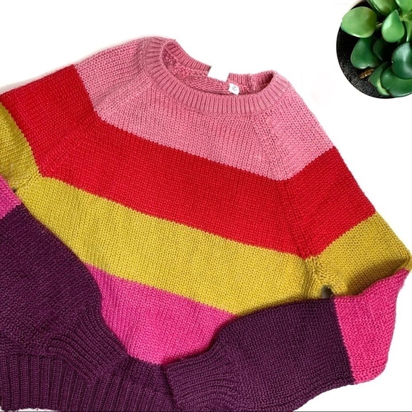 GAP Crewneck Multi-Colored Long Sleeve Sweater XS - Picture 1 of 8